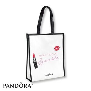 Pandora White and Black Make Today Sparkle Tote New